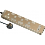 Schneider Electric 施耐德電氣 TSH34QCUSB_3_GH 13A四位安全拖板 (30W PD3.0 Type C+C/3米線) (古銅金)